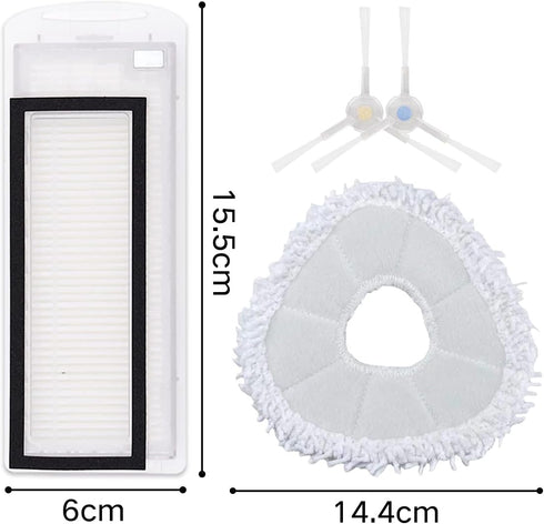 T10 X2 X4 X4 (10) Resuable Mop Cloth for Robot Sweeping Narwal Accessories Parts Microfiber Filter Side Brush Mop
