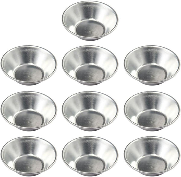 10 Pack Mini Egg Tart Tins, NonStick Tiny Pie Muffin Cupcake Pans, Silver