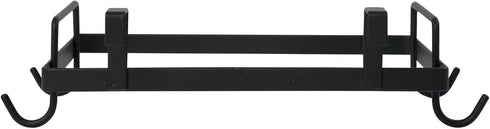 Sleek Black Metal Over-the-Door Trash Bag Holder for Home Organization