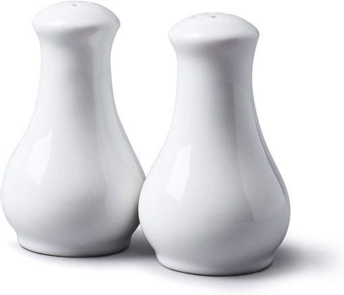 WM Bartleet & Sons 1750 Traditional Porcelain Salt & Pepper Pot Shaker Cruet Set, 13cm – White