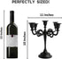 Rely+ 5 Arm Matte Black Candelabra, 10 Inch Tall Taper Candle Holders for Indoor Kitchen Décor, Gothic Home Decor