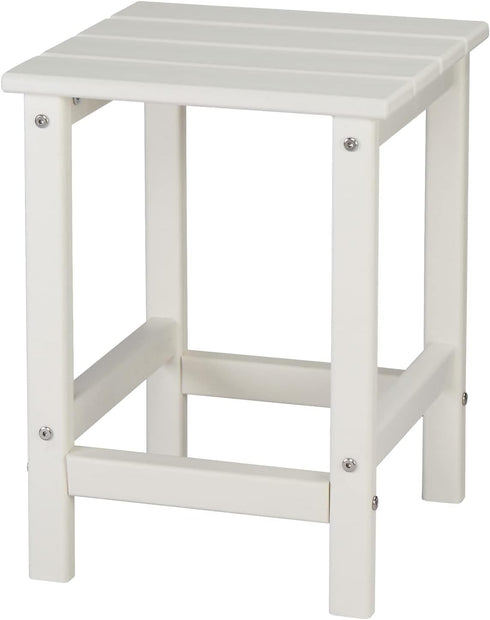 Kcelarec 1-White) Patio Side Table, Pool Composite Patio Table,HDPE End Tables for Backyard,Pool, Indoor Companion