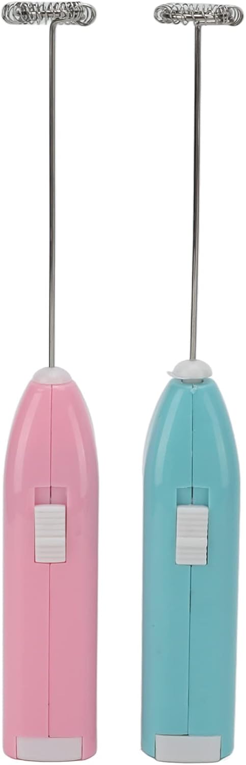 2 Pcs Mini Hand Mixer, High Frequency Motor, One Hand Control, Rustproof Stainless Steel Electric Stirrer for Household