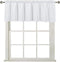 Home Queen Waffle Curtain Valance Window Treatment for Kitchen Bathroom, Set of 1, 60 X 16 Inch, Solid White