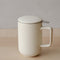 WENSHUO Ceramic Tea Infuser Cup with Stainless Steel Brewing Basket and Lid,