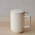 WENSHUO Ceramic Tea Infuser Cup with Stainless Steel Brewing Basket and Lid,
