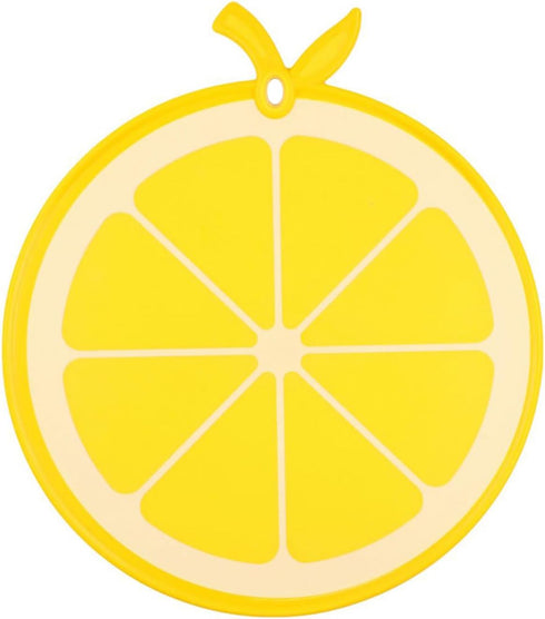 GUDEKIKL Fruit Shaped Plastic Cutting Board, Cartoon Lemon Pattern, 10.75x12.2in, Kitchen Chopping Board