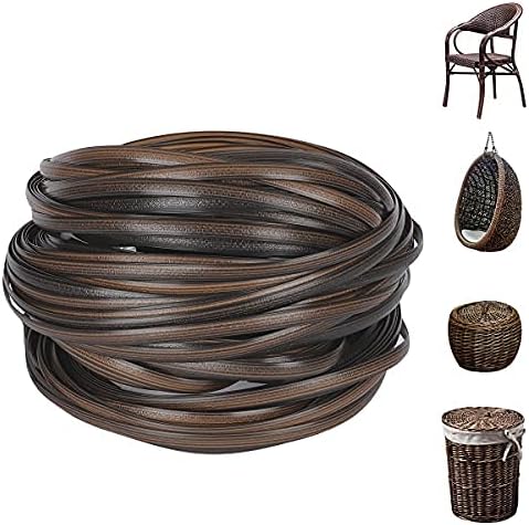 Wicker Repair Material, Flat Synthetic Rattan Weaving Plastic for Chair Table Storage Basket Repair (Coffee Gradient B)