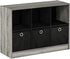 Furinno Basic 3x2 Cube Storage Bookcase Organizer with Bins in French Oak Grey/Black