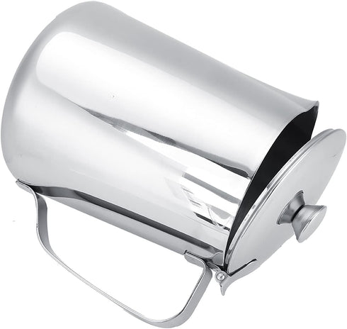 Stainless Steel Milk Frothing Pitcher with Lid for Latte Coffee Art, 1500ML, for Office Kitchen with Handle