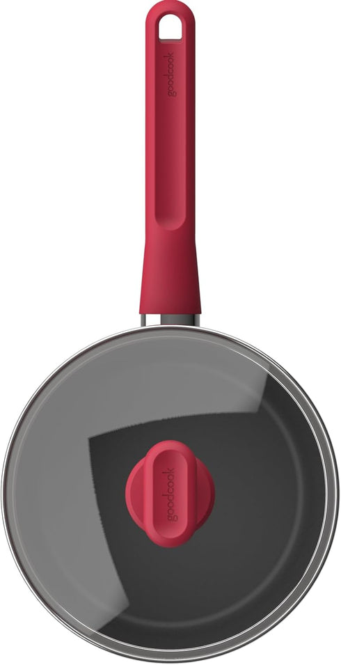GoodCook ProEase Nonstick Sauce Pan with Lid, 2 Quart, Black by GoodCook