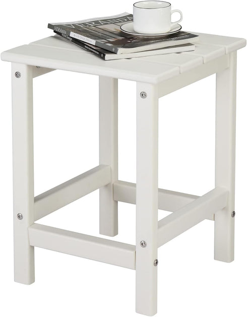 Kcelarec Patio Side Table, Pool Composite Patio Table,HDPE End Tables for Backyard,Pool, Indoor