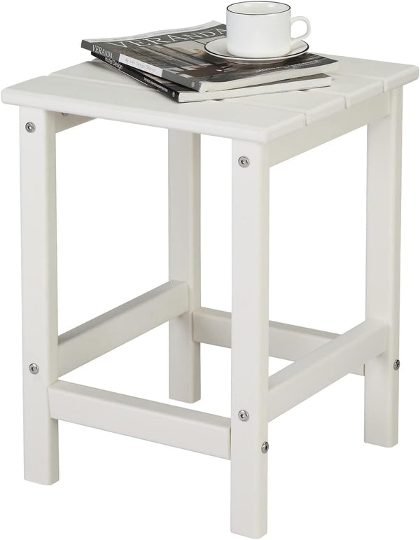 Kcelarec Patio Side Table, Pool Composite Patio Table,HDPE End Tables for Backyard,Pool, Indoor