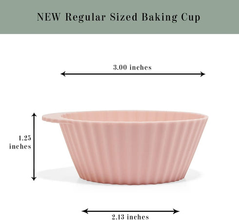 The Silicone Kitchen Reusable Silicone Baking Cup, Muffin Liners for Cupcakes, BPA Free, 24 Pack, Pink Gray Blue