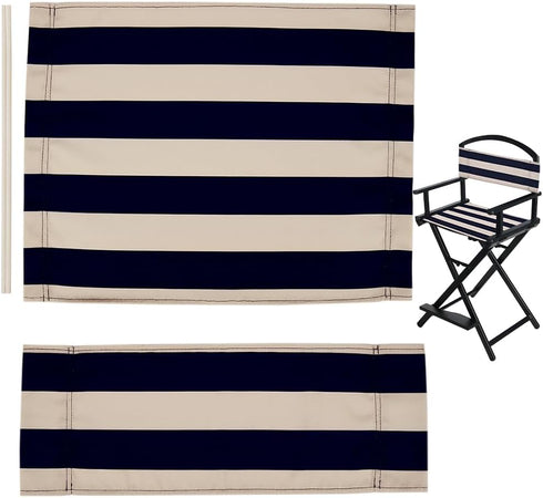 GORGECRAFT 21~16x8~21" Directors Chair Cover Canvas Replacement Seat Cover Classic Blue and