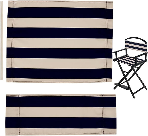 GORGECRAFT 21~16x8~21" Directors Chair Cover Canvas Replacement Seat Cover Classic Blue and