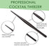 Tongs Tweezers - 12 Inch Long Food Tongs, Straight Serrated Forceps Cocktail Tweezers Bar Tool in Gold