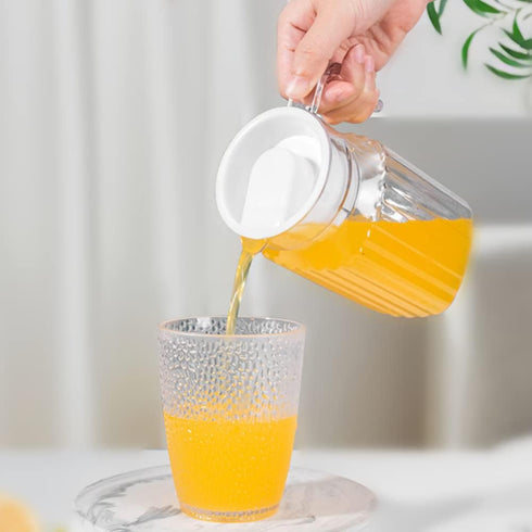 Glass Water Pitcher Lids - Food Grade Plastic Anti-Dust Stoppers for Water Jug, 2 Pieces (White)