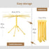 Ourokhome Collapsible Pasta Drying Rack, Yellow, 10 Arms, Plastic Foldable Noodle Hanger for Kitchen