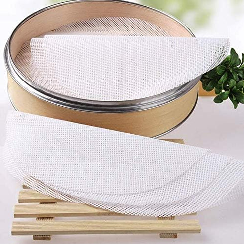 4 Pieces Round Silicone Reusable Steamer Mat Mesh Sheets for Food Dehydrator, 10" Diameter