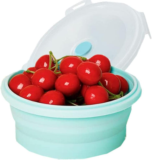 3Pack Collapsible Silicone Food Storage Containers with Lid, 40OZ Foldable Lunch Bowl, Dishwasher Safe