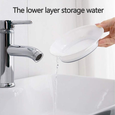WYOK 2-Pack Soap Dish with Drain, Plastic Sponge Holder, Easy Cleaning Soap Saver Tray for Bathroom