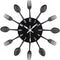 Timelike Kitchen Wall Clock (3D Removable Modern Creative Cutlery Design, Black, Wall Decal Room Decoration)