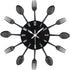 Timelike Kitchen Wall Clock (3D Removable Modern Creative Cutlery Design, Black, Wall Decal Room Decoration)