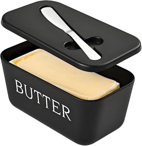 Large Plastic Butter Dish With Lid And Knife,Food Grade PP Butter Holder