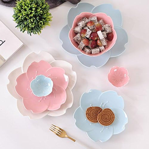 Chic Glossy Sakura Shaped Sauce Dish, 3'' Porcelain Serving Dish, Sushi Dipping Bowls