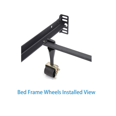 Set of 4 Metal Stem Heavy Duty Rollers Casters Wheels for Bed Frame (2 Locking, 2 Non Locking)