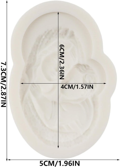 Virgin Mary Silicone Mold Mother and Baby Fondant Molds for Cake Decoration Cupcake Topper Sugar Craft Chocolate Candy Gum Paste Polymer Clay by QDMOLDS