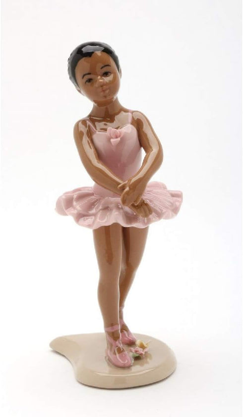 20901 African American Ballerina in Pink Dress, 6 1/8" H