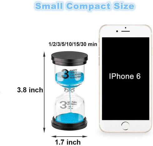 Sand Timer, 2 Minute Hourglass Timer, Colorful Blue Sand Clock, Plastic Sandglass for Kids, Classroom, Kitchen