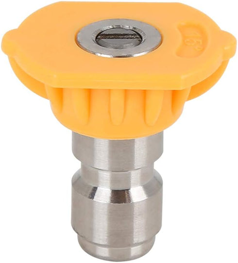 X AUTOHAUX 2pcs 15 Degrees Pressure Washer Spray Nozzle Tip, 0.05'' Quick Connector High Pressure Nozzle Yellow for Car