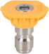 X AUTOHAUX 2pcs 15 Degrees Pressure Washer Spray Nozzle Tip, 0.05'' Quick Connector High Pressure Nozzle Yellow for Car