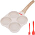 Egg Frying Pan, Nonstick 4 Cups Aluminium Alloy Cooker for Breakfast, Induction Compatible (White)