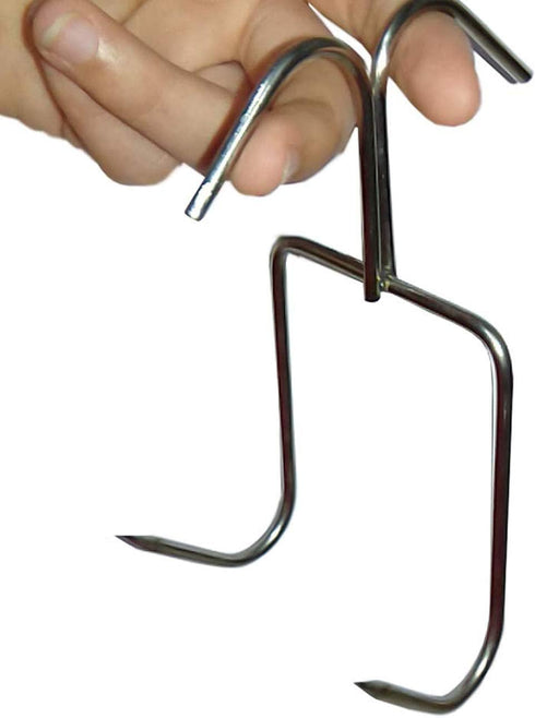 4Pack TIHOOD Smoker Hooks - Stainless Steel Bacon Hanger, Roast Duck Hooks, Meat Hangers for Smoking, Hanging Bacon