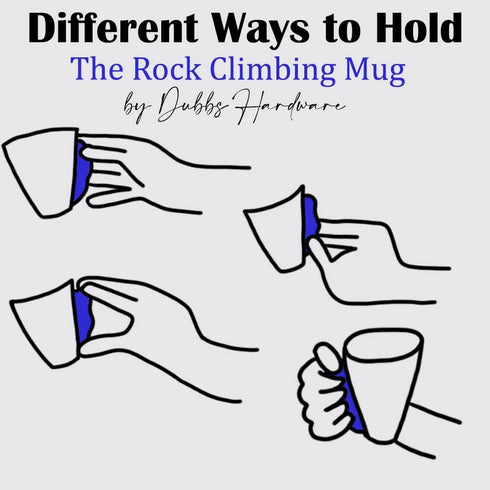 Dubbs Hardware Rock Climbing Mug - Rock Climbing Gear - Climber Hold Mug - Mountain Climbing Accessories and Gifts - Rock Climbing Hold Mug - Great Training for your Grip! (Electric Blue) by Dubbs Hardware