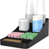 Mind Reader Cup and Condiment Station, Countertop Organizer for Coffee Bar, 7.25"L x 15.5"W x 5.25"H (Black)