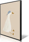 Generic Silly Goose Canvas Wall Art, Cute Nursery Animal Aesthetic Poster, Goose with