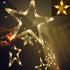 Twinkle Star 12 Stars LED Curtain String Lights - 138 Warm White, 8 Flashing Modes for Christmas, Wedding, Party