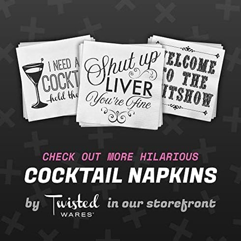 Twisted Wares Funny Cocktail Napkins - FUKITOL RX, Perfect for Celebrations (20 Pack)