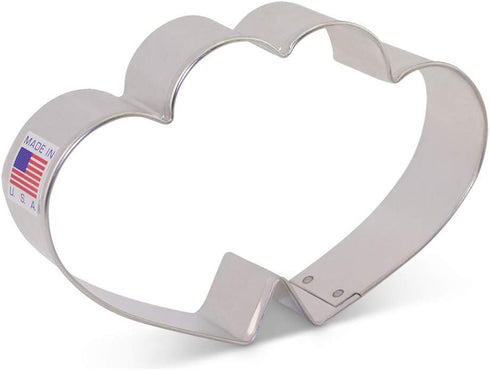 Double Heart Valentine's Cookie Cutter, 4.75" Made in USA by Ann Clark