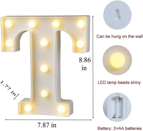 MUMUXI Marquee Light Up Letters, Battery Powered Bright Alphabet for Party, Wedding, Home Decoration