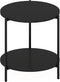 Furinno Besi 2-Tier Modern Round Side End Table with Sturdy Metal Legs,
