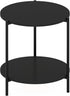Furinno Besi 2-Tier Modern Round Side End Table with Sturdy Metal Legs,