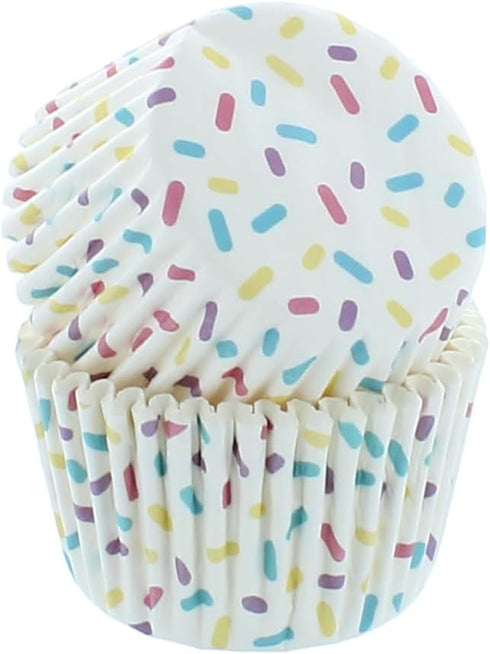 Bakery Crafts Pastel Everyday Baking Cups - 300-2" Cupcake Liners with Multi-Colored Stars, Greaseproof Paper Cases