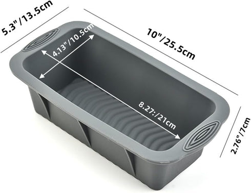 2 Pack Silicone Square Cake Pan,8x4 Inch Bread Loaf Pans,Silicone Baking Pan Non-Stick, Easy Release,Baking Pan for Baking -for Homemade Bread,Toast, Cakes (Silicone, 8x4) by XZJMY