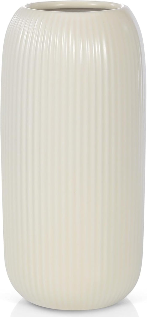 RIKBVOM Ceramic Vase for Flowers Modern Small Ribbed Textured Flower Vase for Home